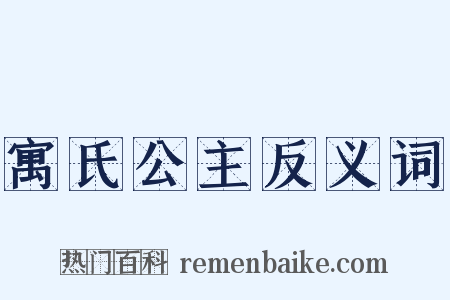 寓氏公主反义词是什么意思的图片